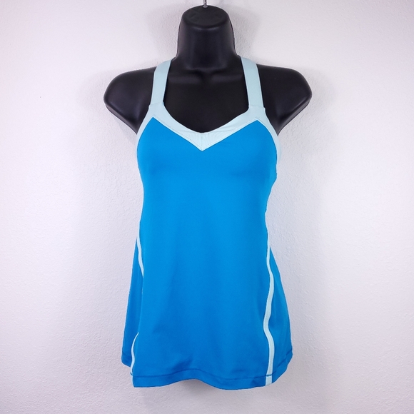 lululemon athletica Tops - Lululemon Blue Cross Back Tank Top